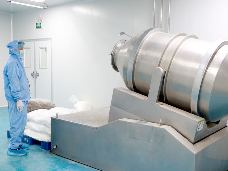 Industrial mixing equipment in a clean production room