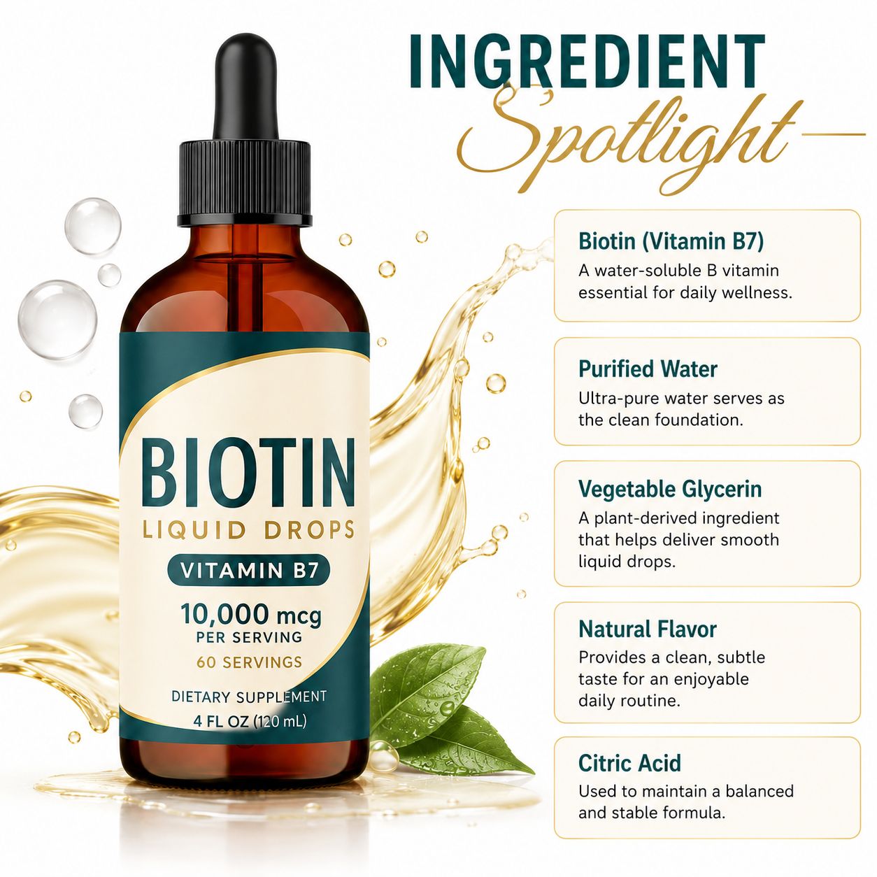 Biotin Liquid Drops (DJ408), product view 3