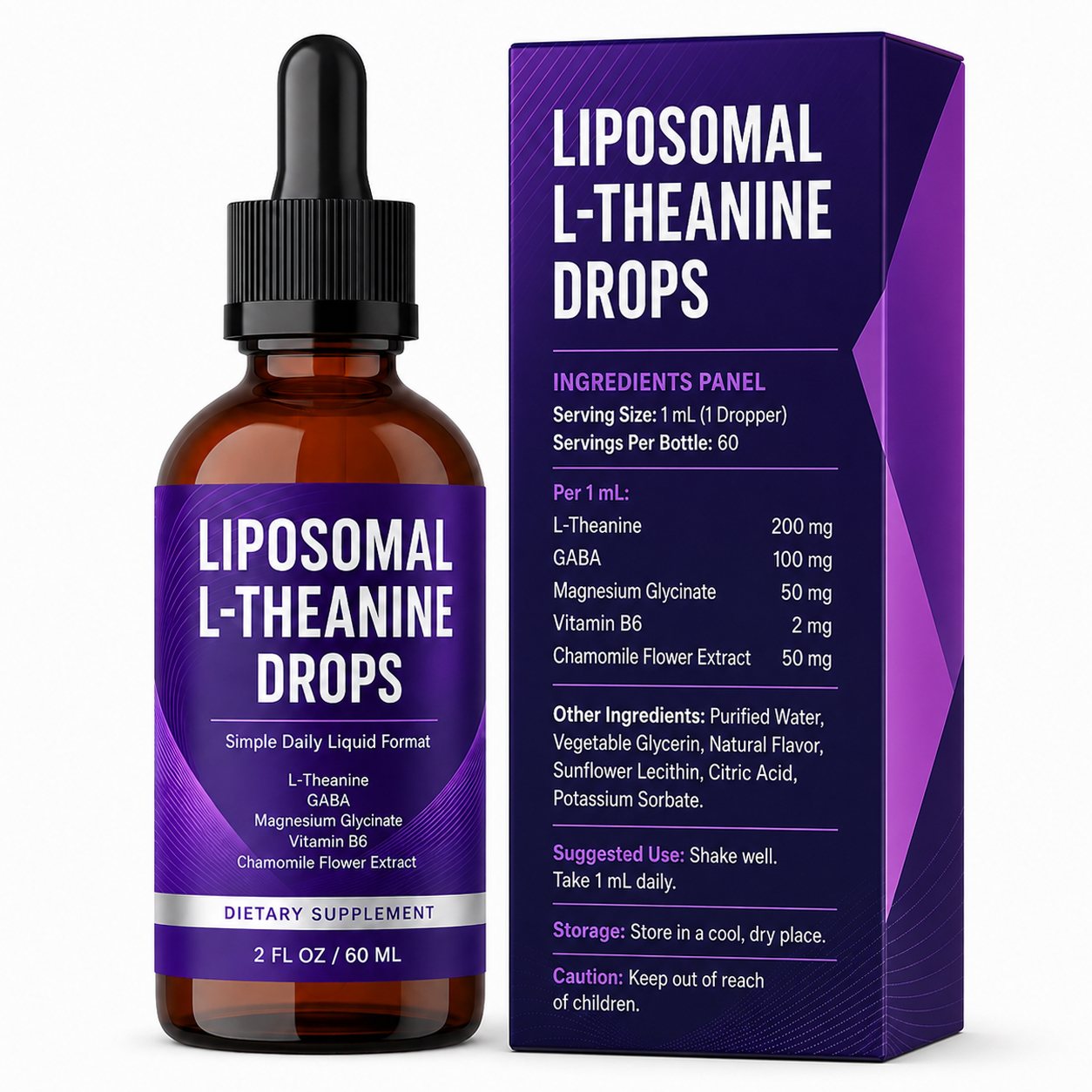 L-Theanine Liquid Drops (DJ559), product view 2