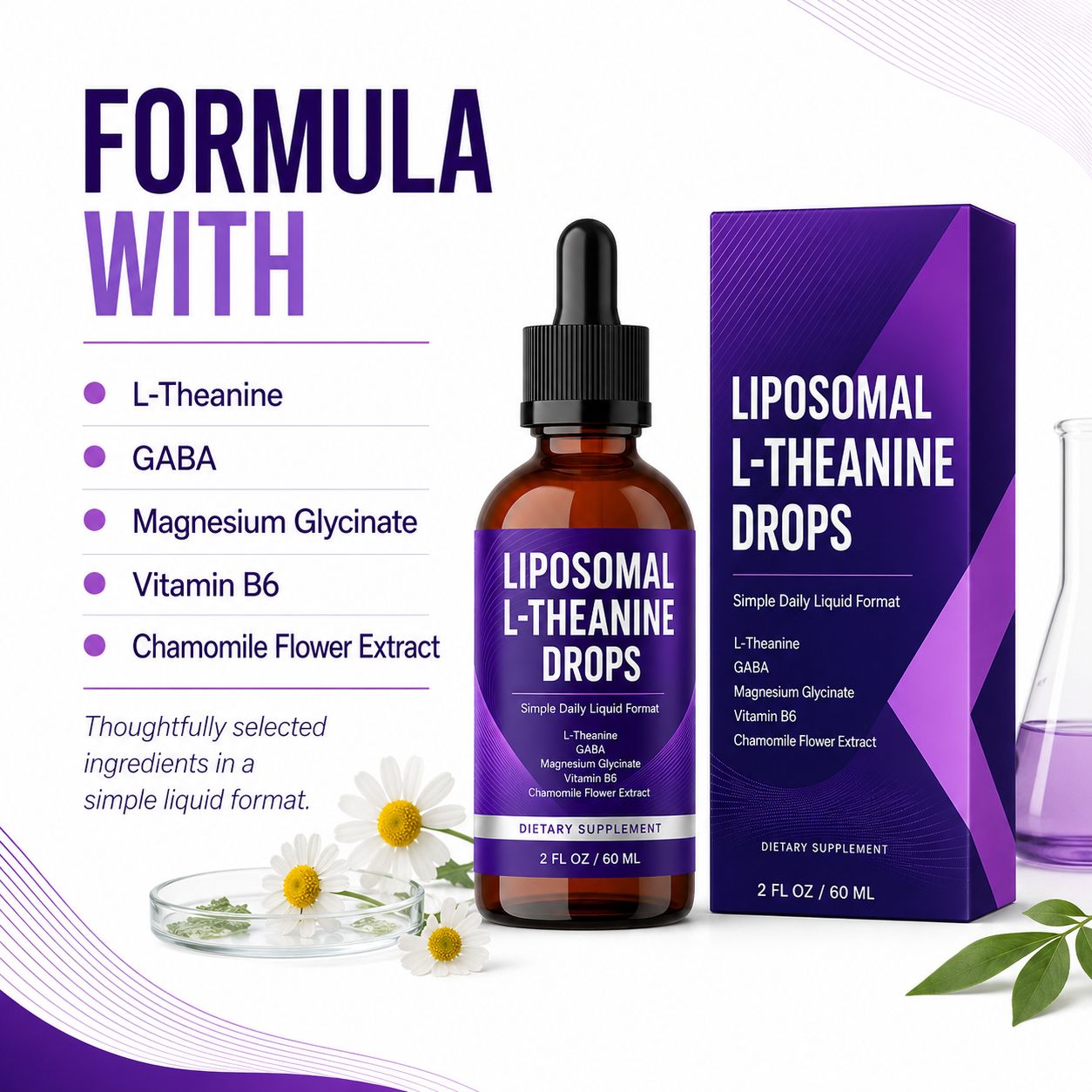 L-Theanine Liquid Drops (DJ559), product view 3