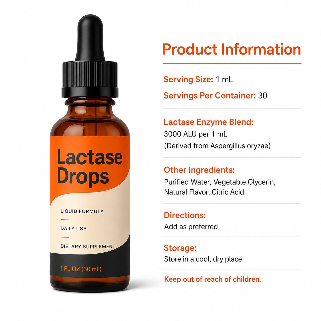 Lactase Enzyme Drops (DJ572), product view 2