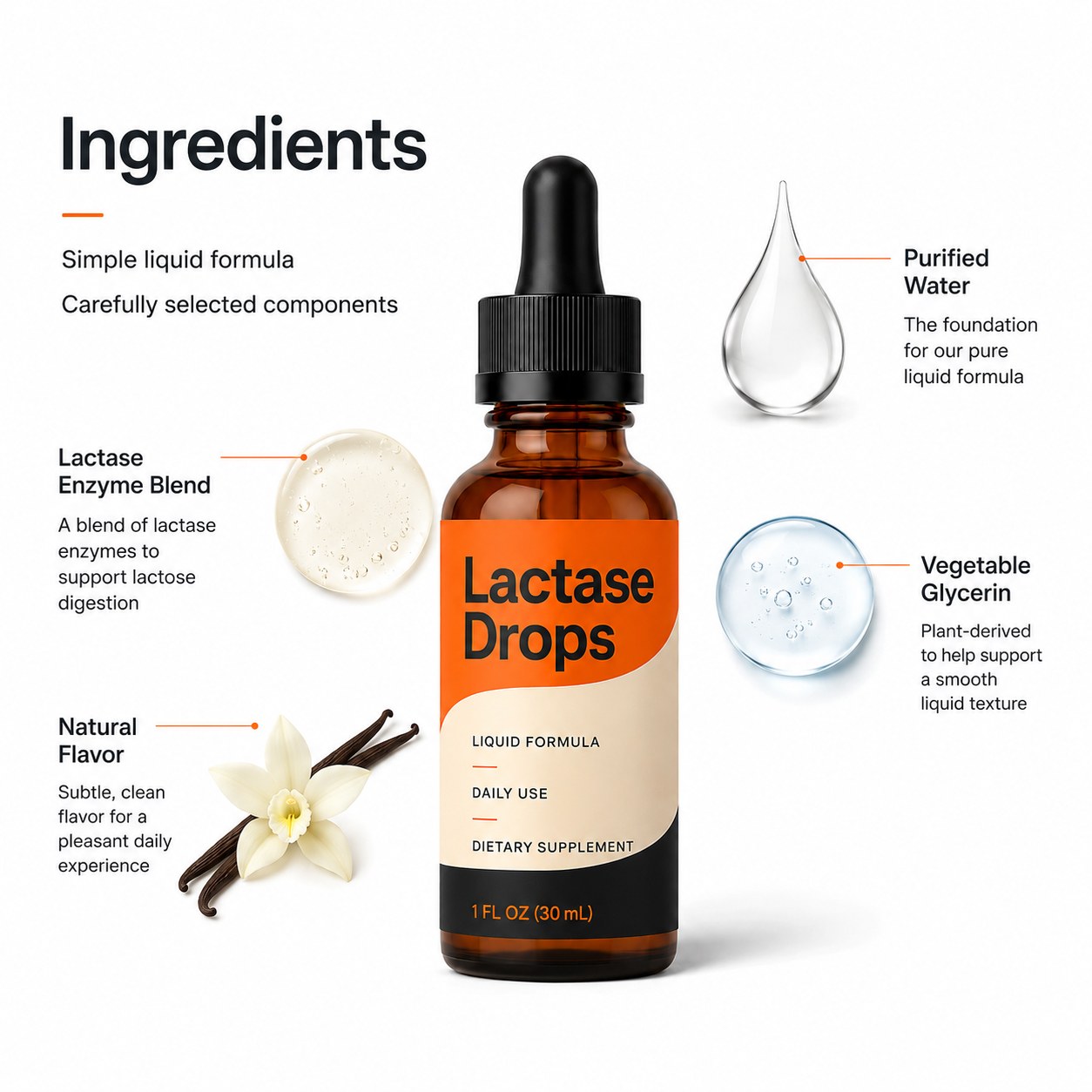 Lactase Enzyme Drops (DJ572), product view 3