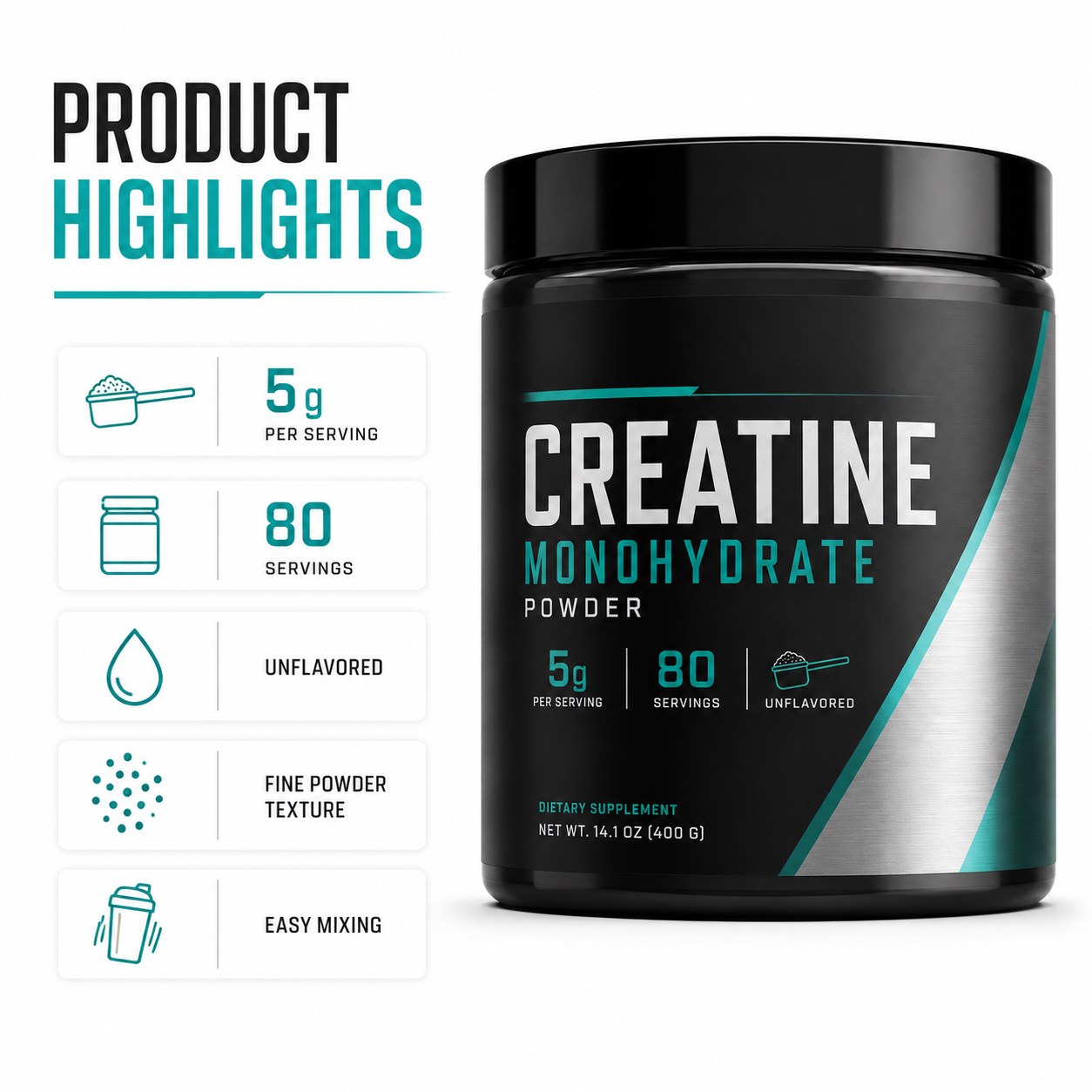 Creatine Monohydrate Powder (GT033), product view 6