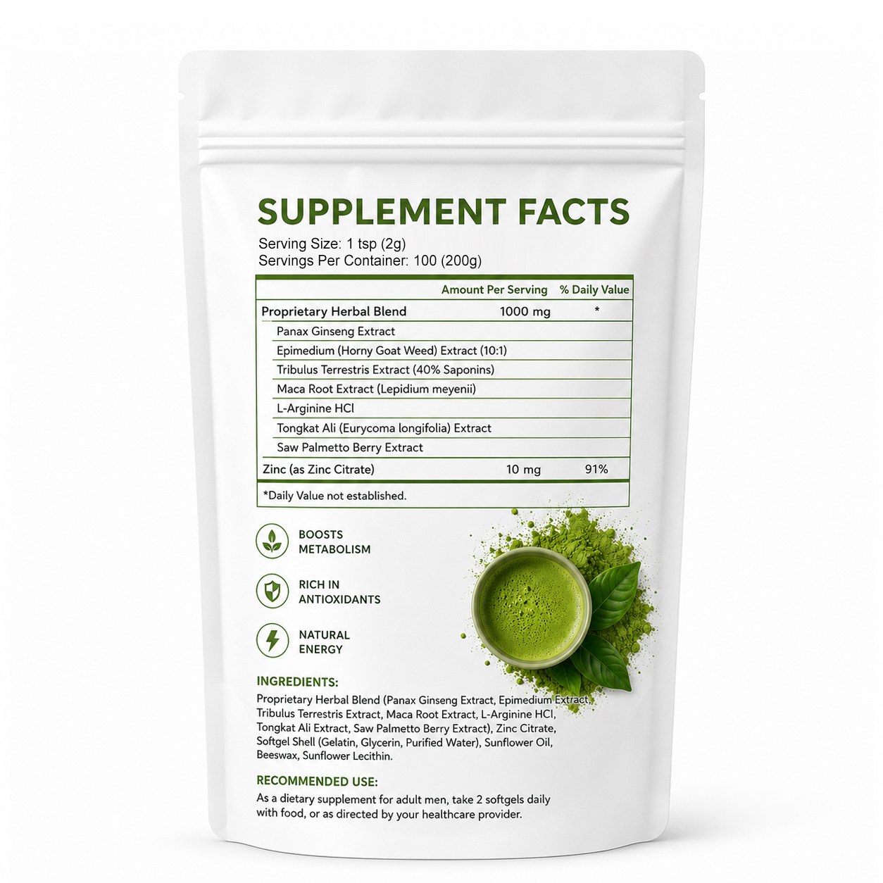 Matcha Green Tea Powder (GT064), product view 2