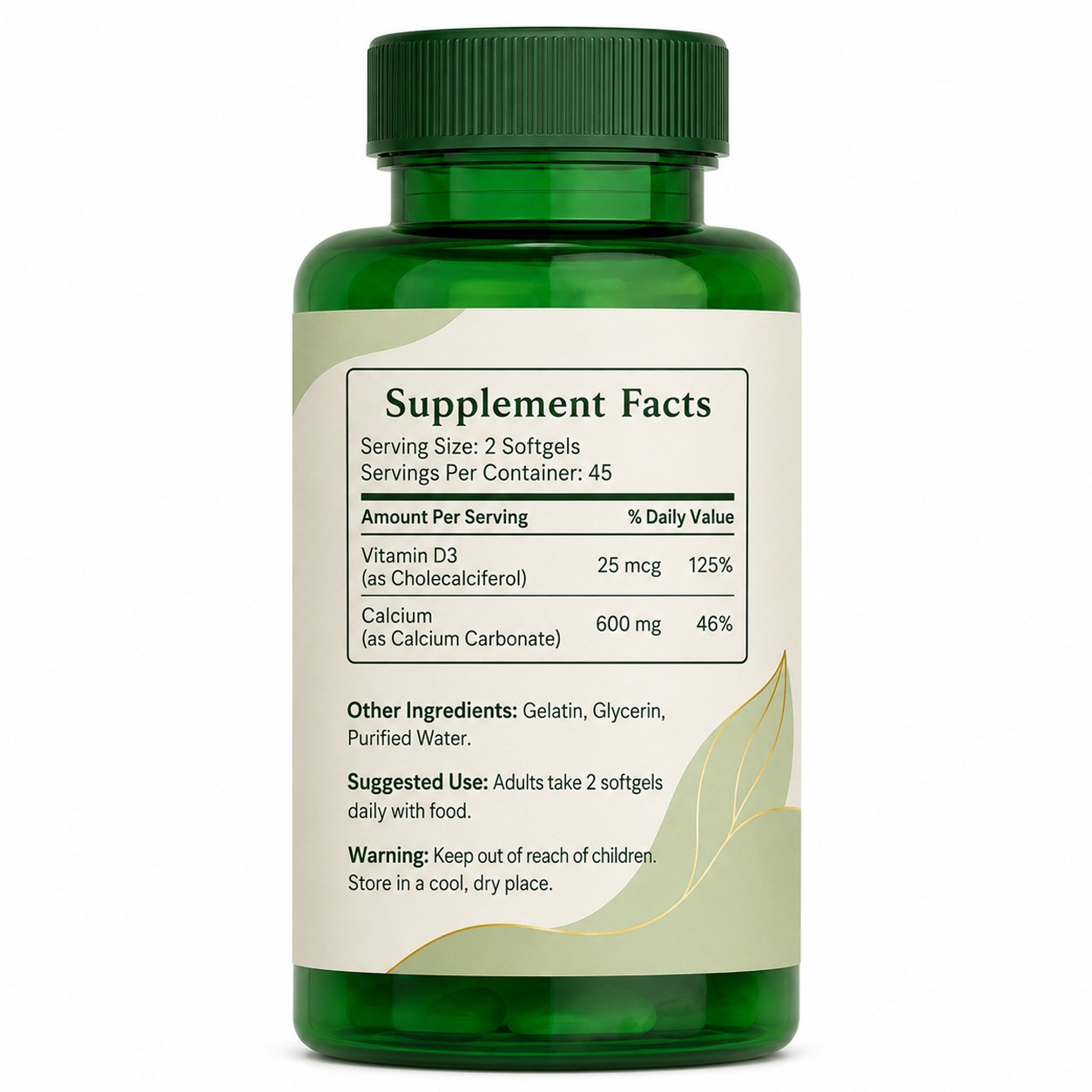 Calcium Vitamin D3 Softgels (RJN049), product view 2