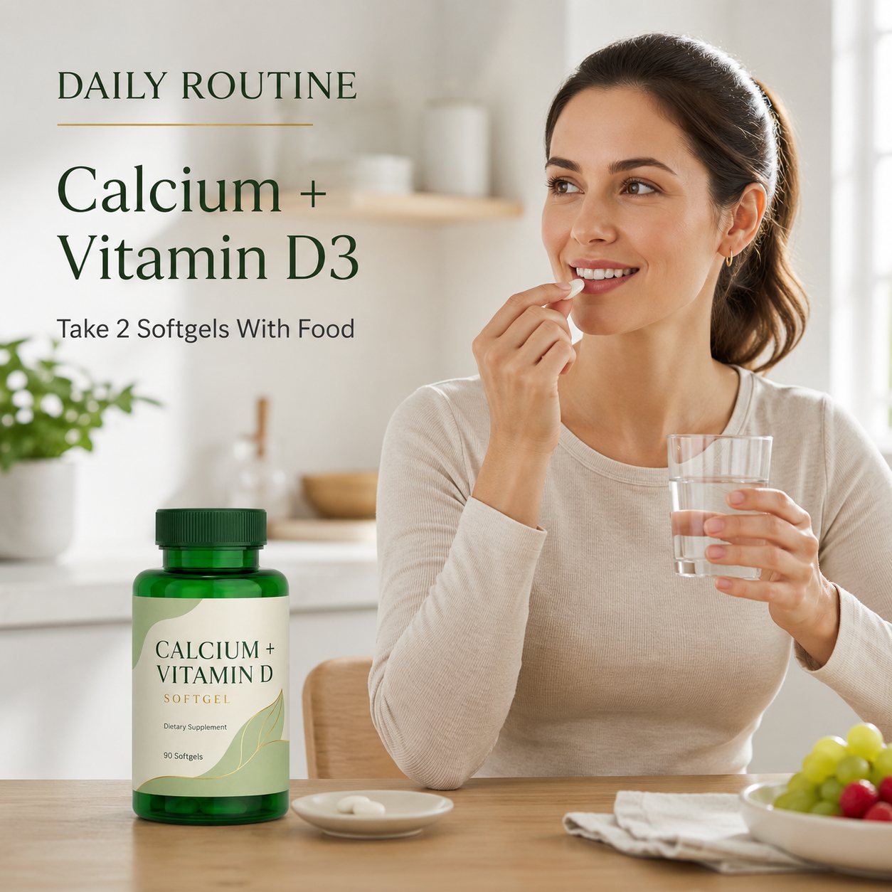 Calcium Vitamin D3 Softgels (RJN049), product view 4
