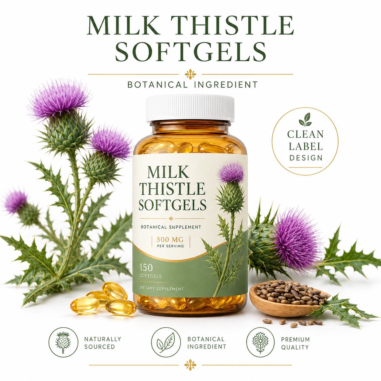 Milk Thistle Softgels (RJN413), product view 3