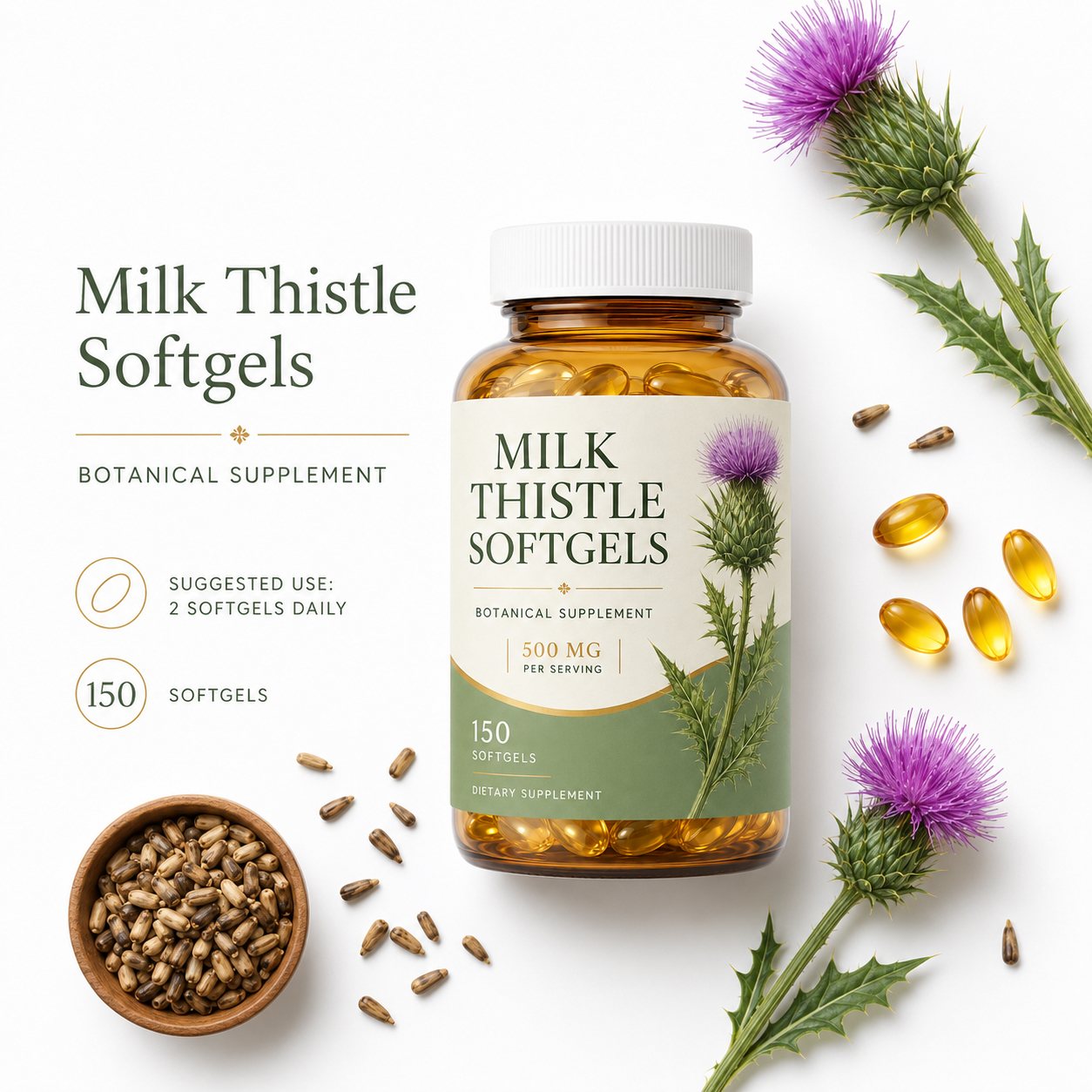 Milk Thistle Softgels (RJN413), product view 5