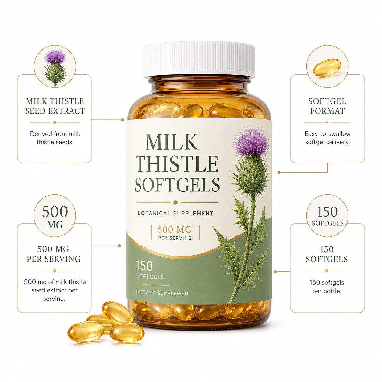 Milk Thistle Softgels (RJN413), product view 6
