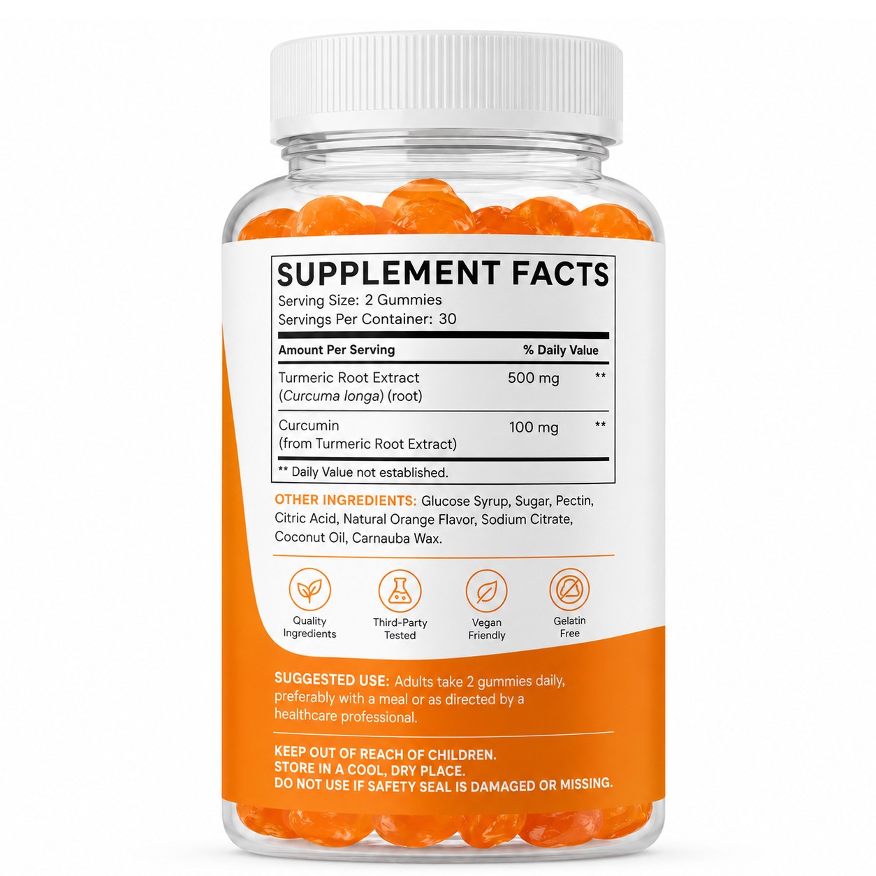 Turmeric Curcumin Gummies (RT067), product view 2