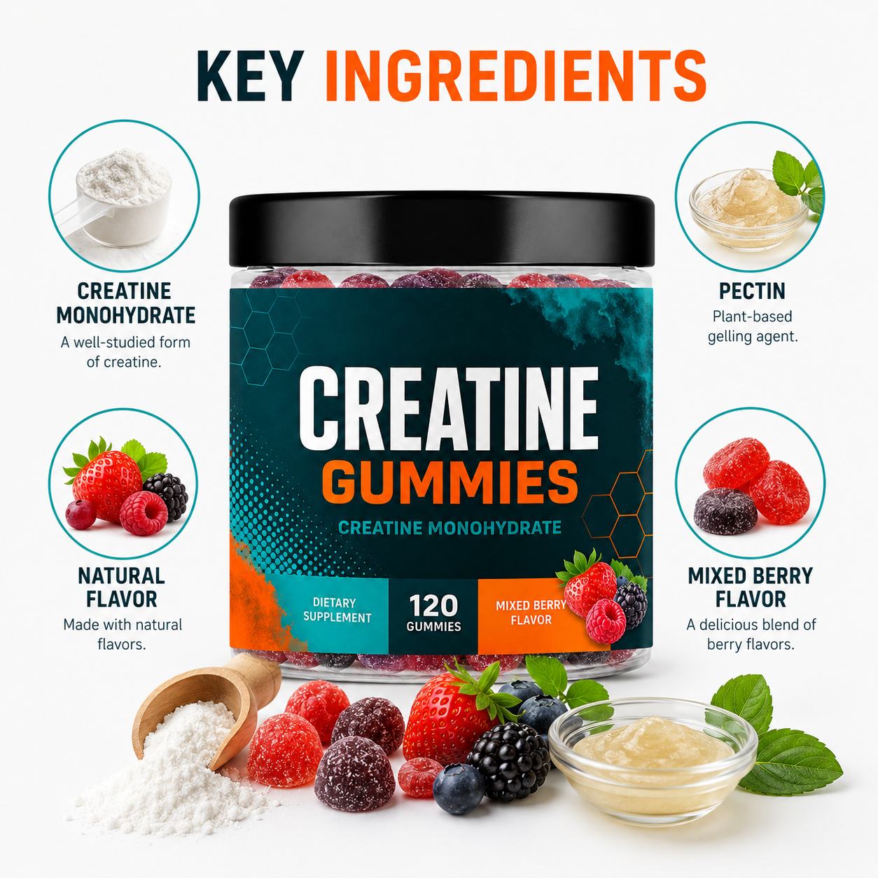 Creatine Gummies (RT095), product view 3