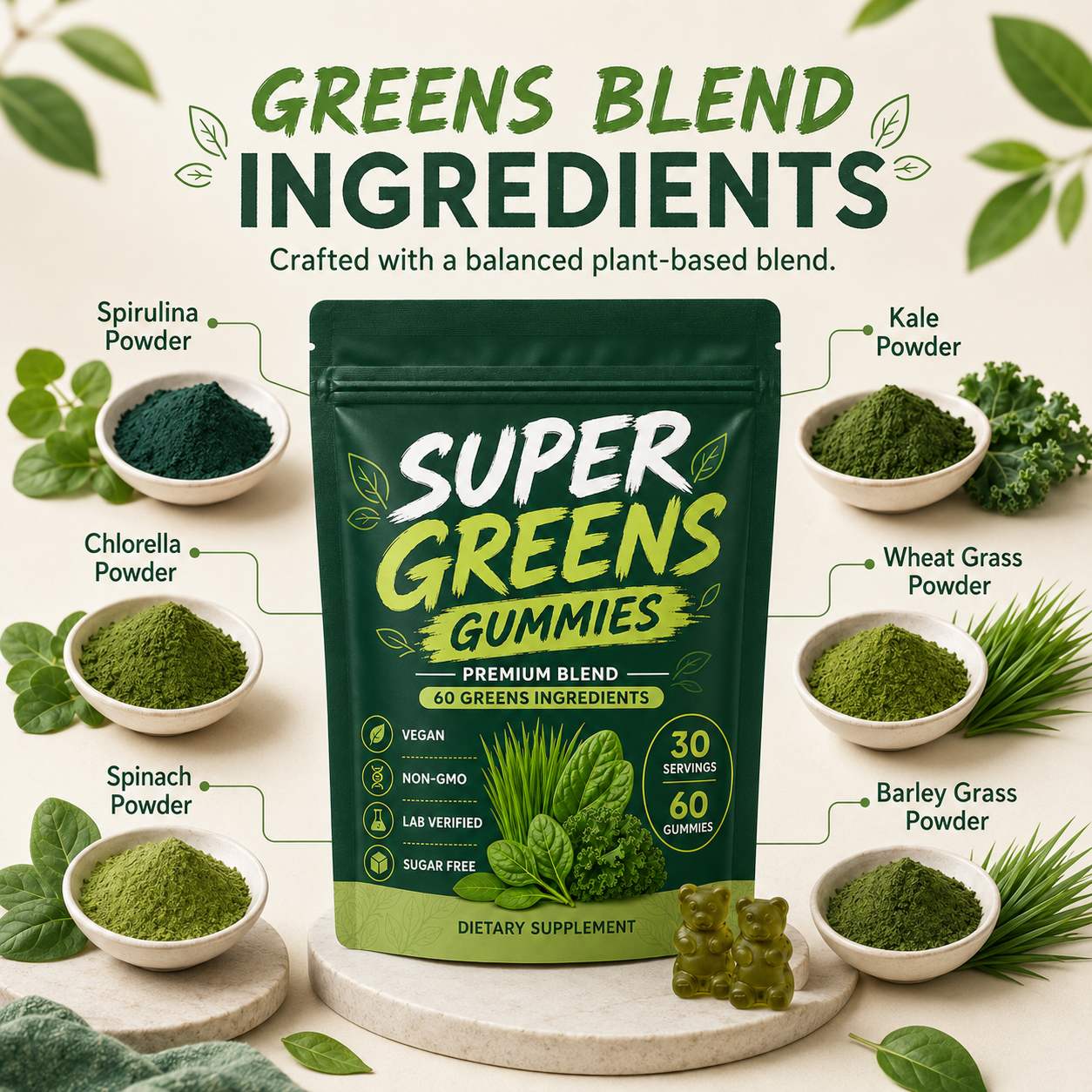 Super Greens Gummies (RT432), product view 3