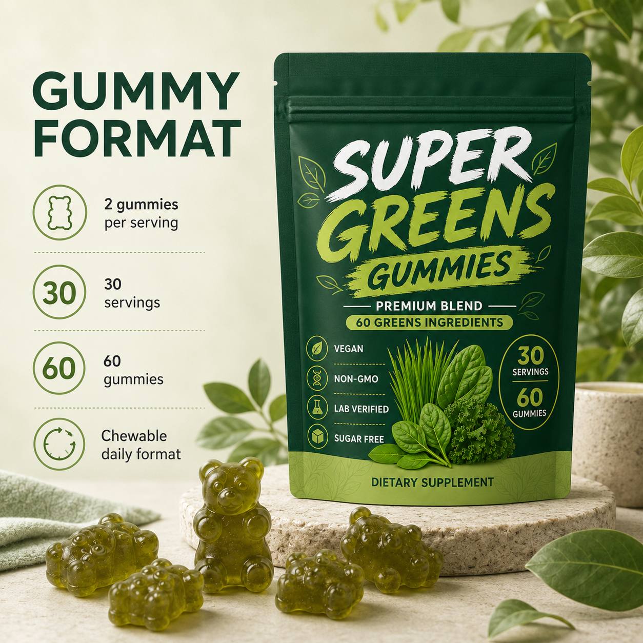 Super Greens Gummies (RT432), product view 4