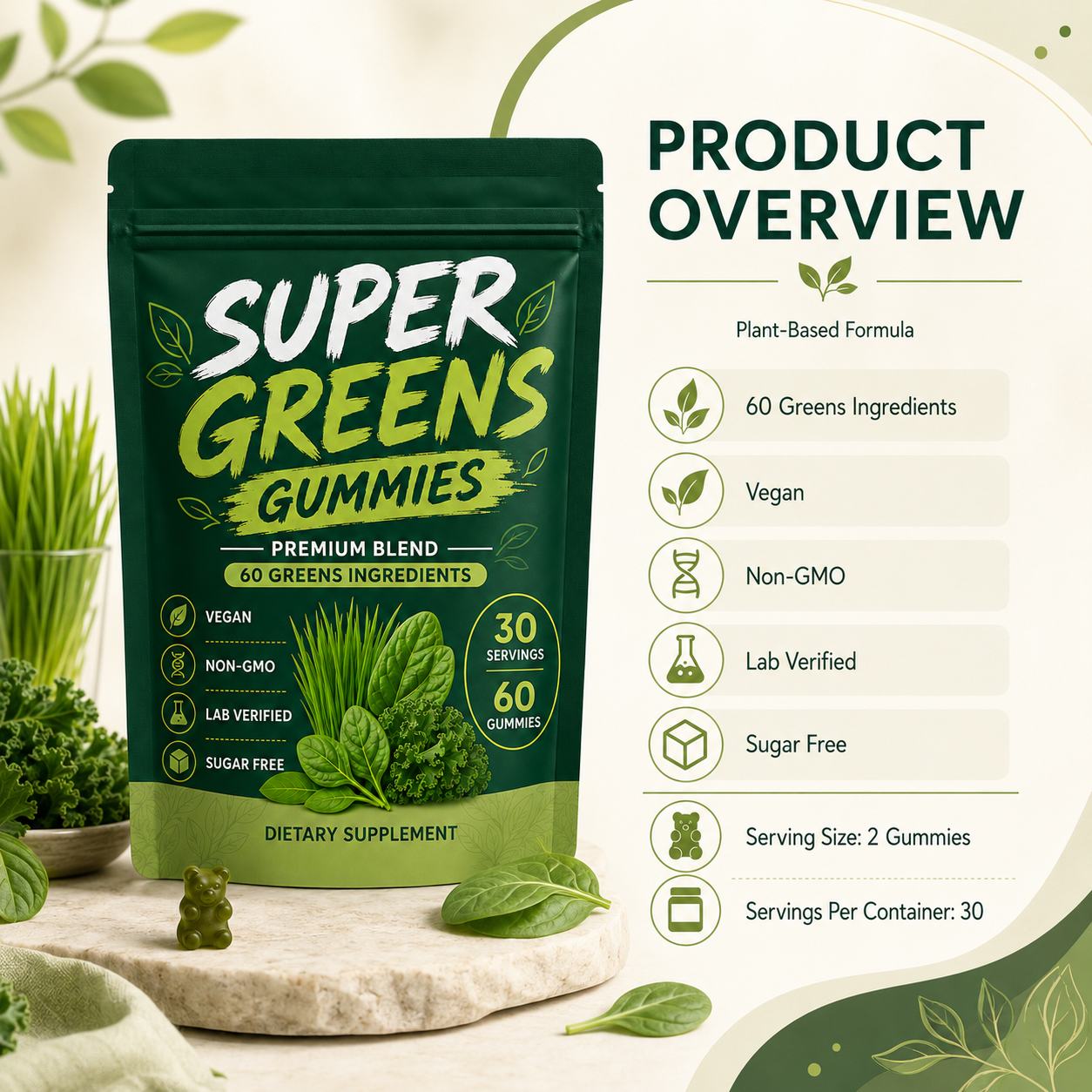 Super Greens Gummies (RT432), product view 5
