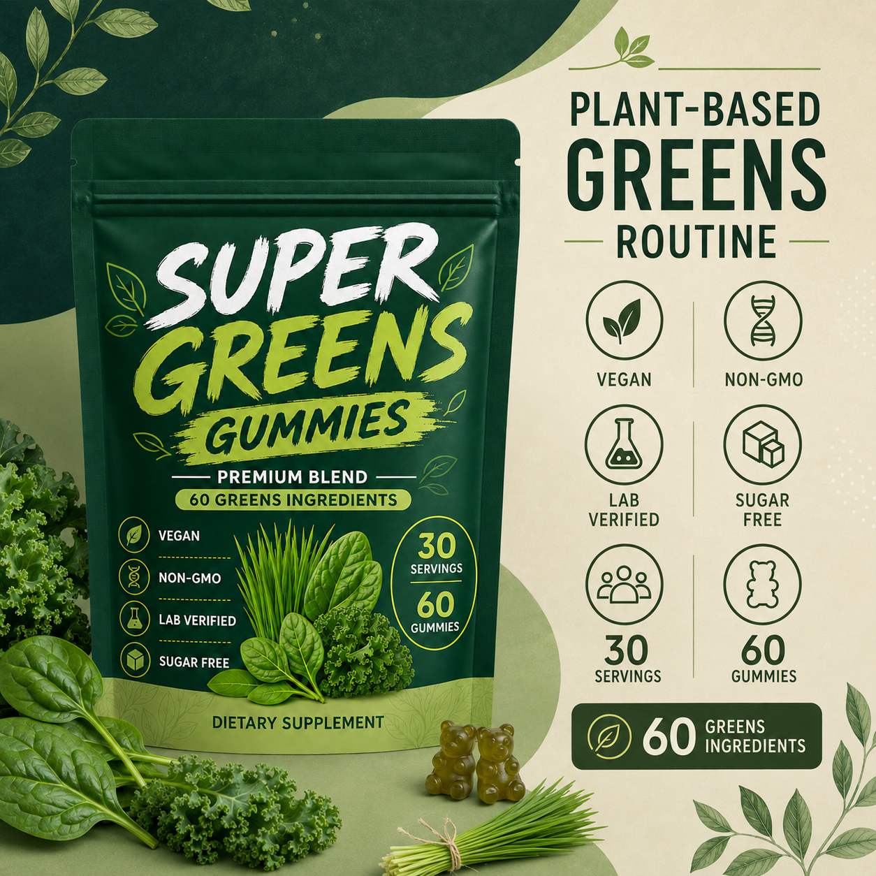 Super Greens Gummies (RT432), product view 6