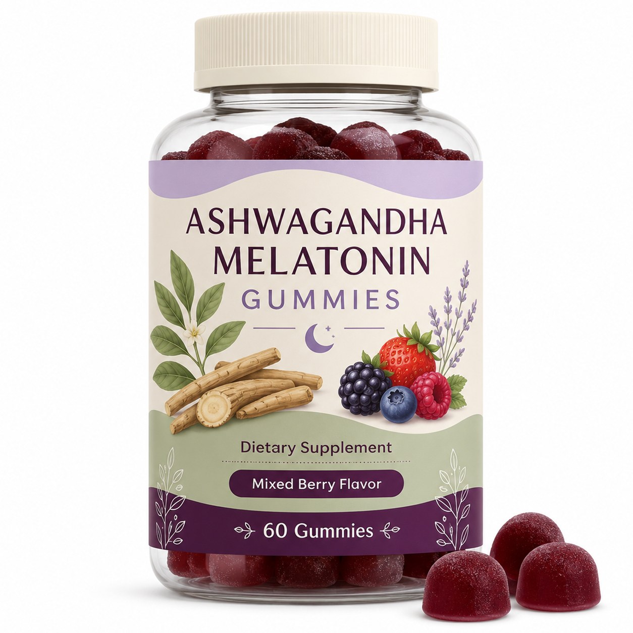 Ashwagandha Melatonin Gummies (RT582), product view 1