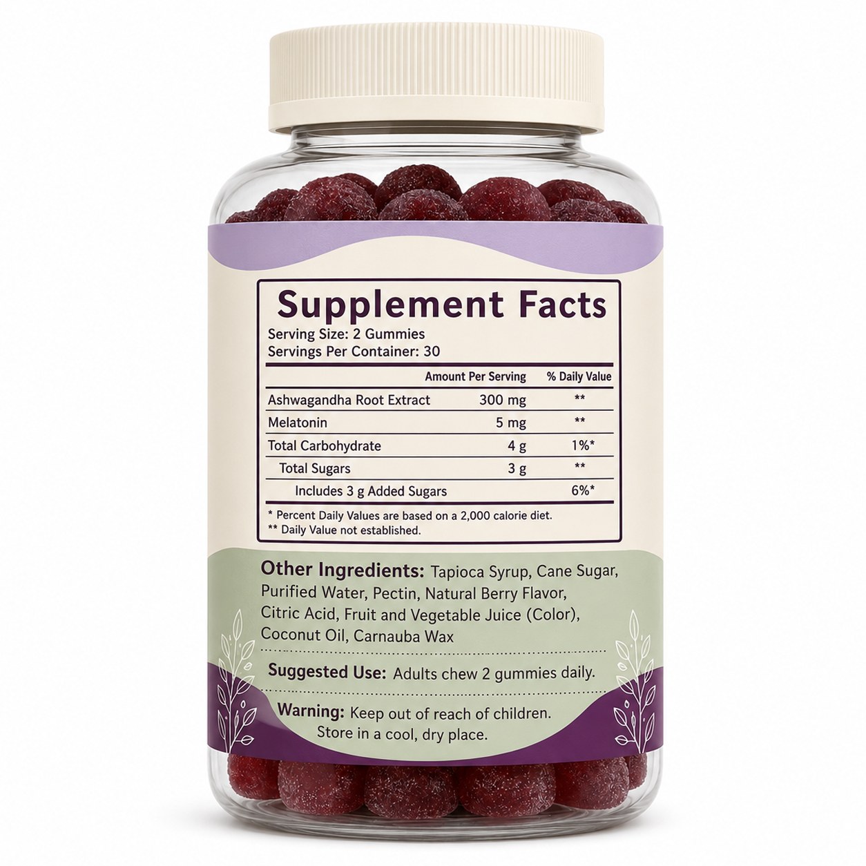 Ashwagandha Melatonin Gummies (RT582), product view 2