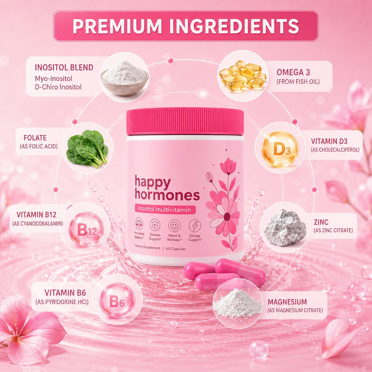 Inositol Supplement for Women (YJN010), product view 3