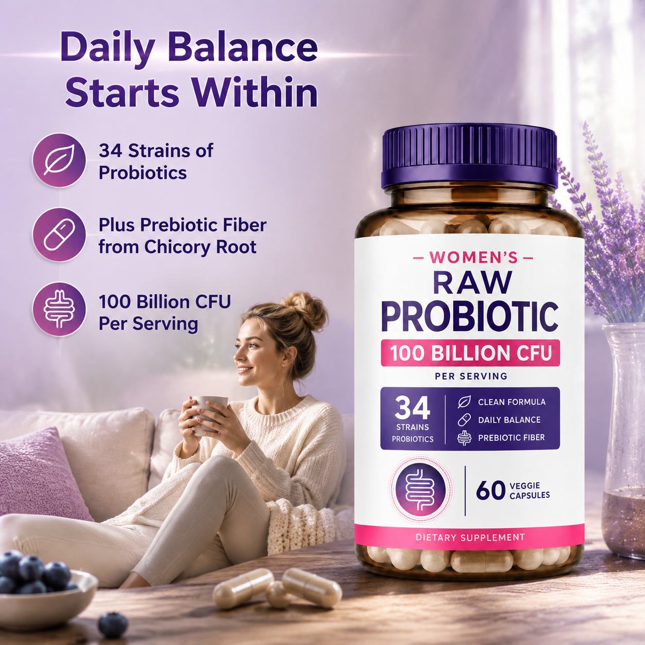 Probiotic for Women 100 Billion CFU (YJN029), product view 4