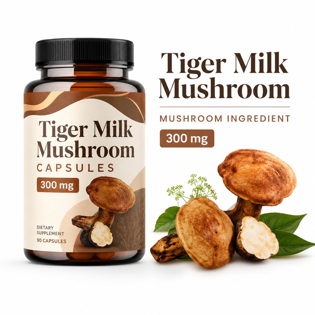 Tiger Milk Mushroom Capsules 600 mg (YJN060), product view 3