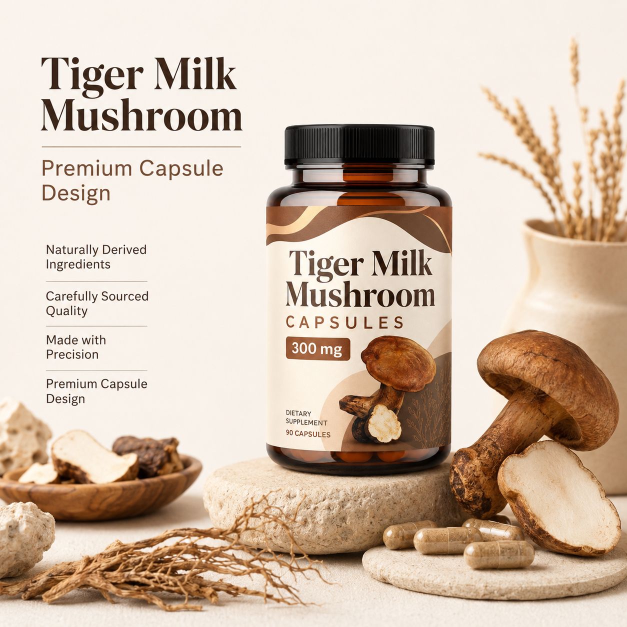 Tiger Milk Mushroom Capsules 600 mg (YJN060), product view 5