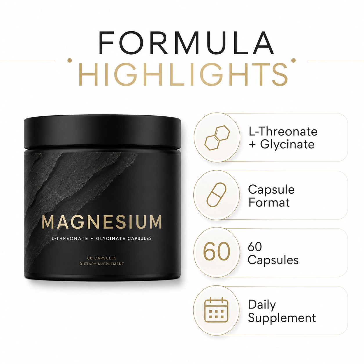 Magnesium L-Threonate + Glycinate Capsules (YJN403), product view 6