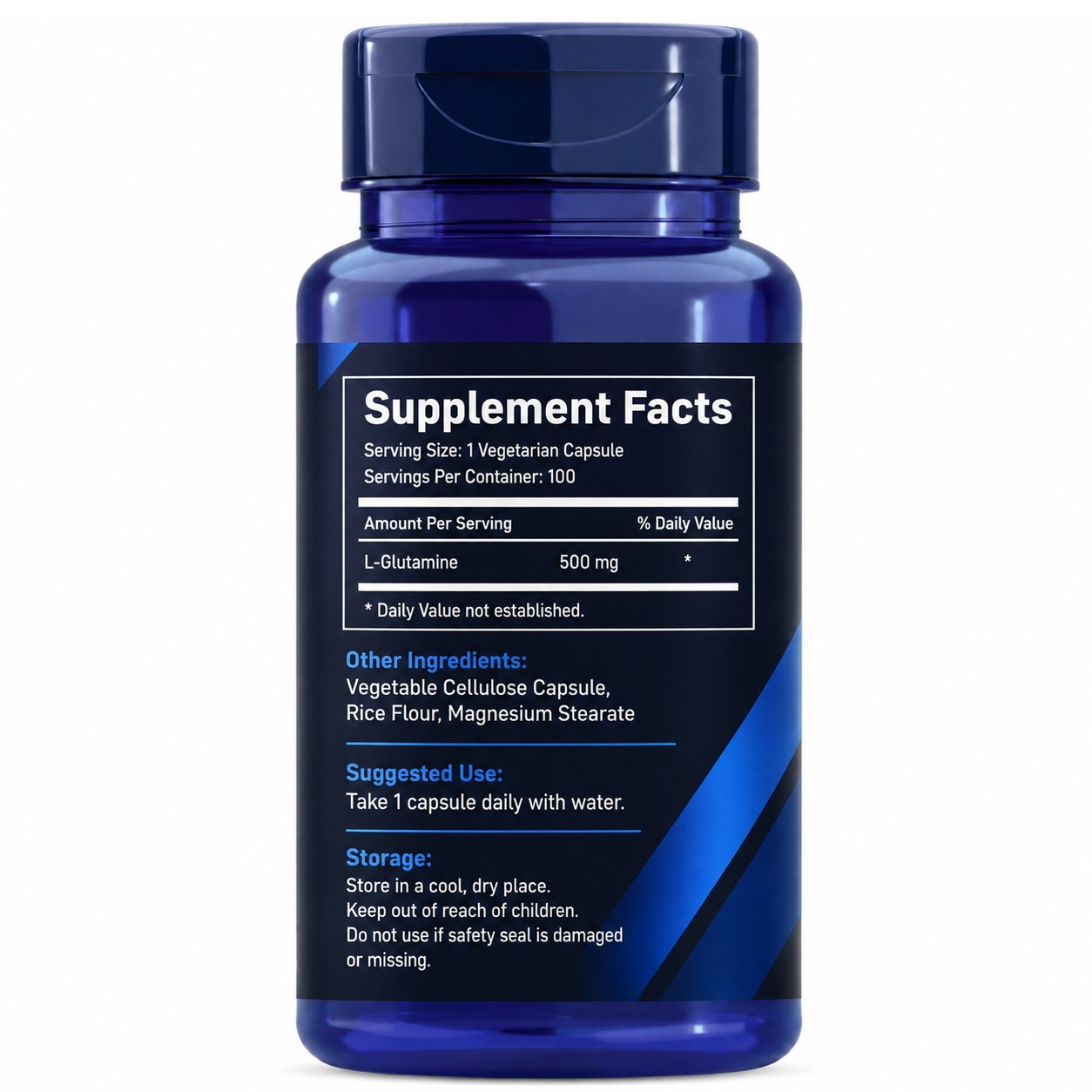 L-Glutamine Capsules 500 mg (YJN419), product view 2