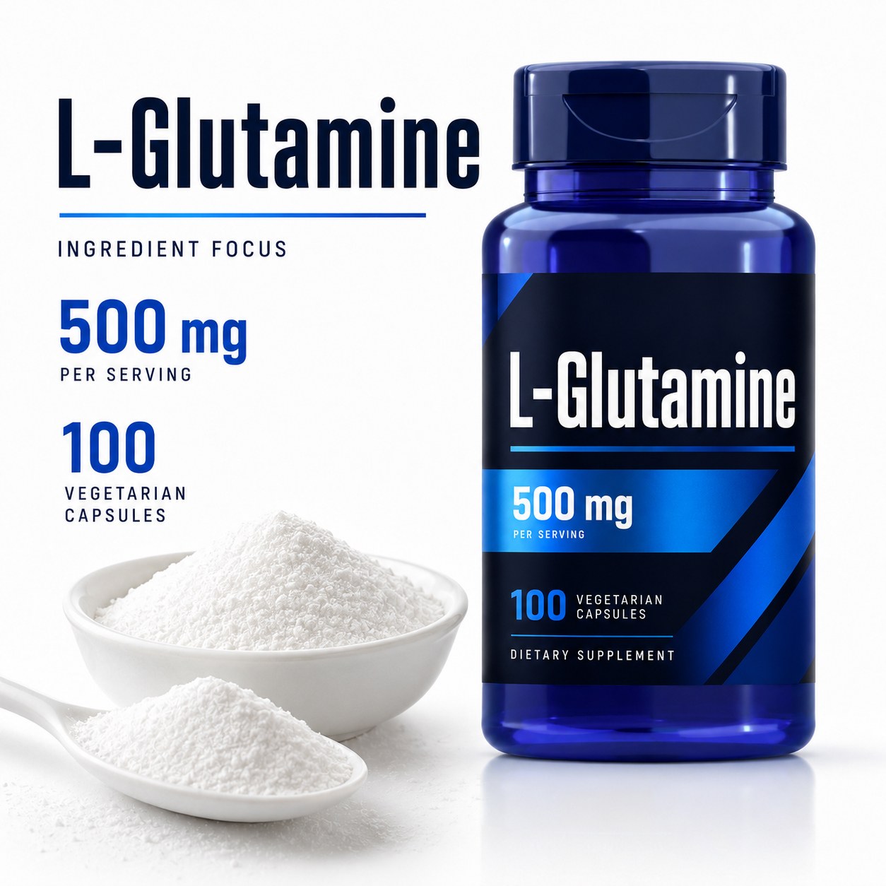 L-Glutamine Capsules 500 mg (YJN419), product view 3
