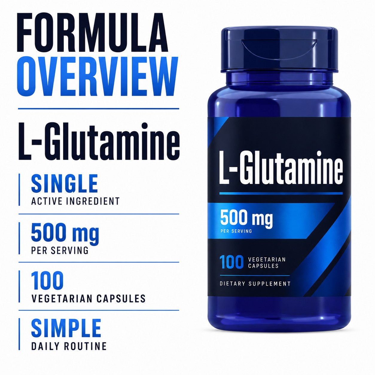 L-Glutamine Capsules 500 mg (YJN419), product view 6