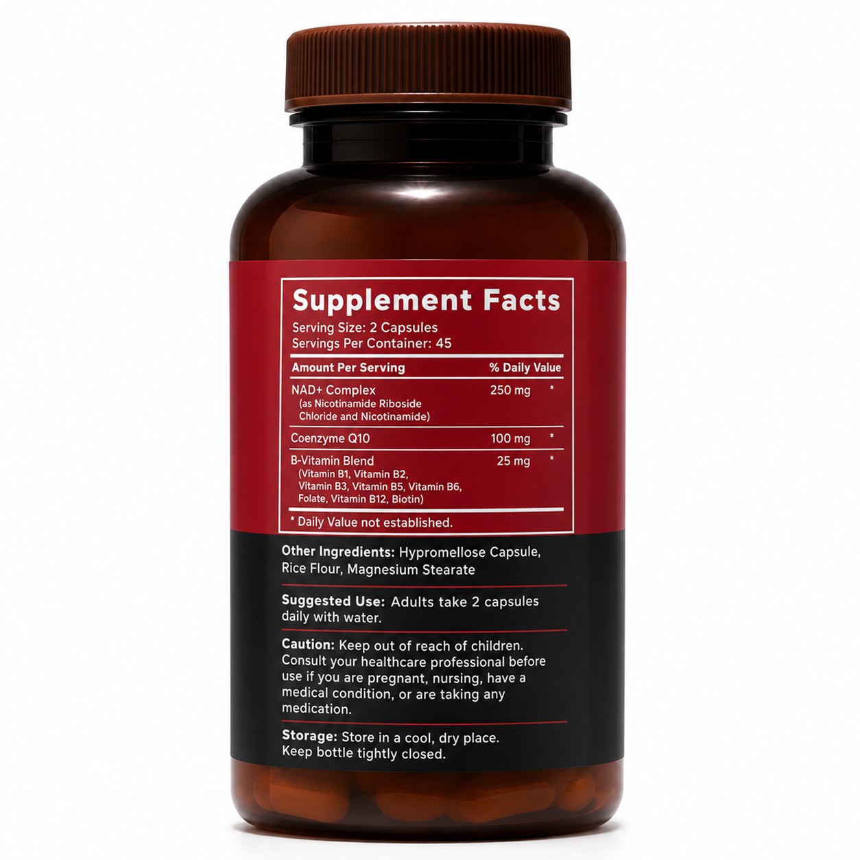 NAD+ Capsules with CoQ10 & B Vitamins (YJN423), product view 2
