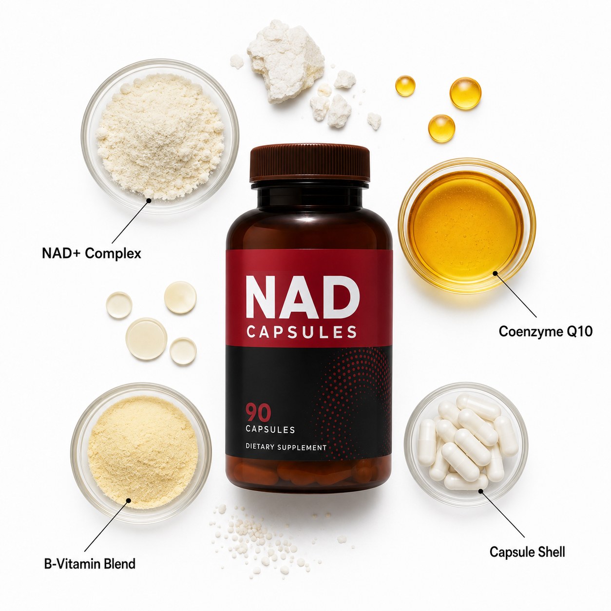NAD+ Capsules with CoQ10 & B Vitamins (YJN423), product view 3