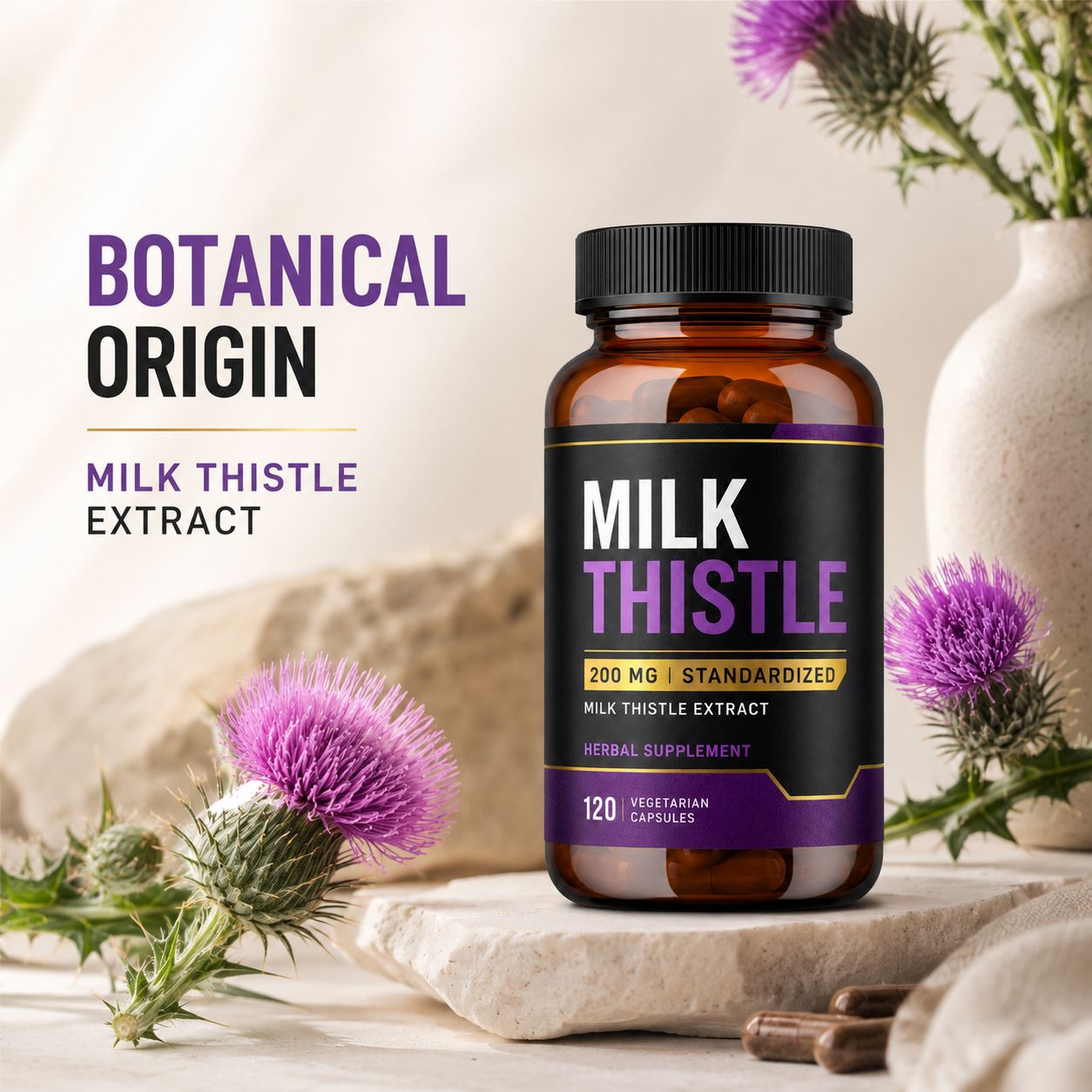 Milk Thistle Capsules 200 mg (YJN427), product view 5