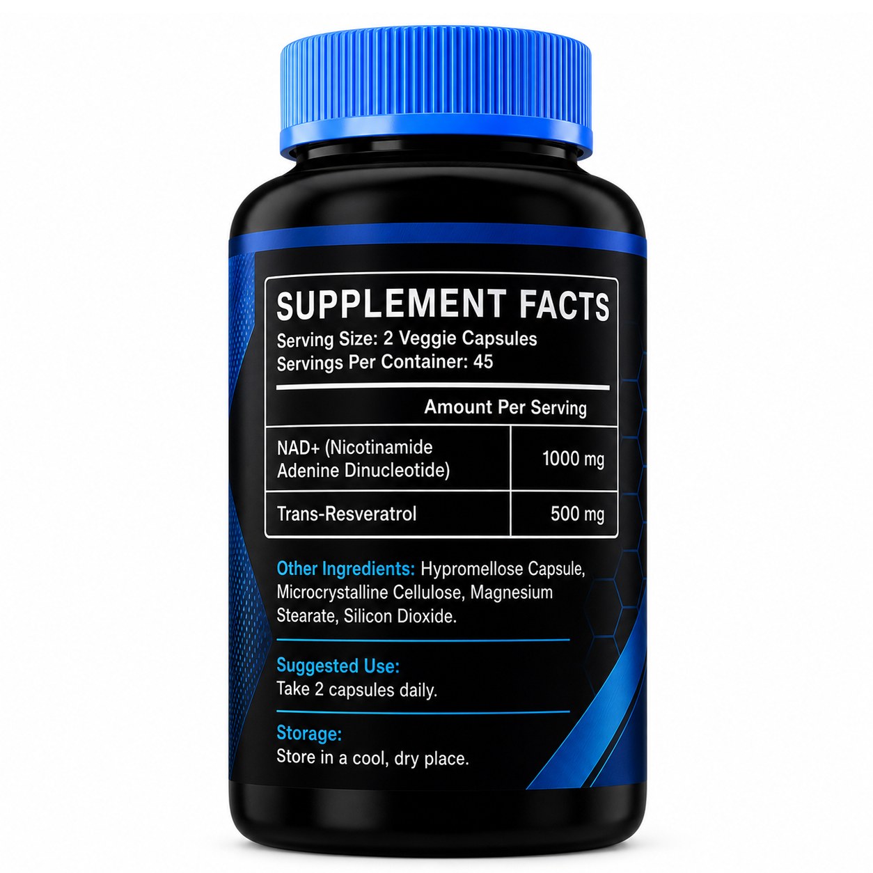 NAD+ & Trans-Resveratrol Capsules (YJN431), product view 2