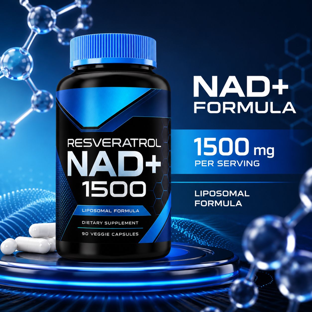 NAD+ & Trans-Resveratrol Capsules (YJN431), product view 3