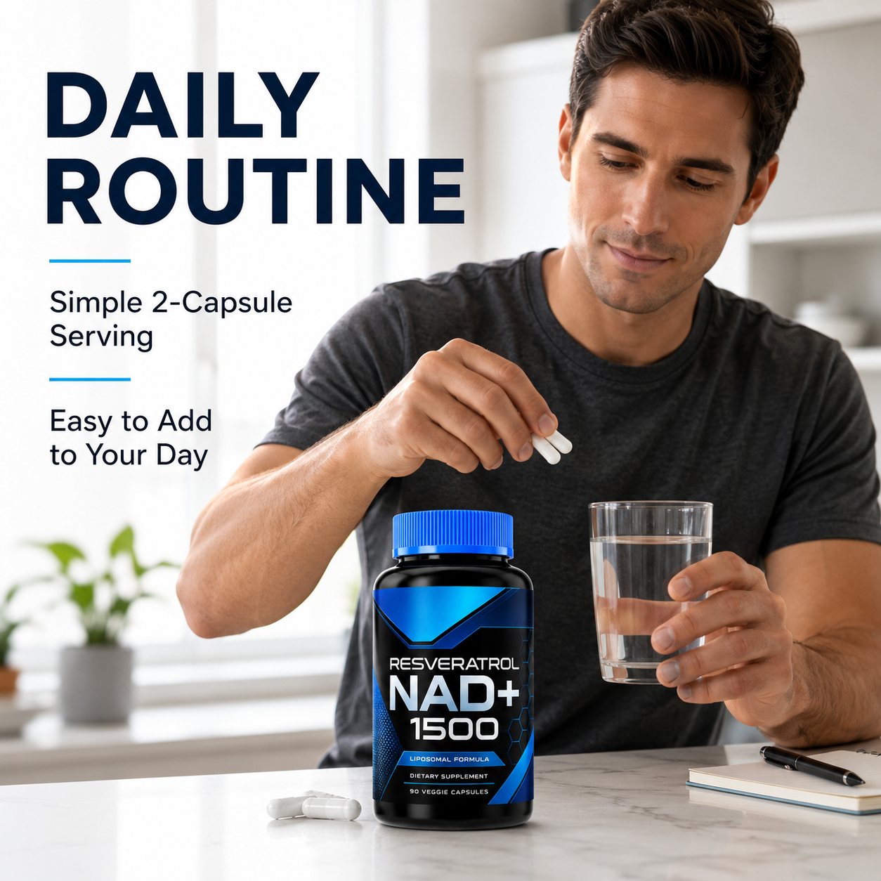 NAD+ & Trans-Resveratrol Capsules (YJN431), product view 4