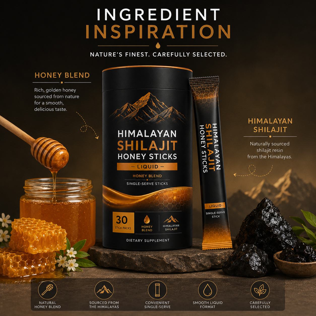 Himalayan Shilajit Honey Sticks (YL013), product view 3