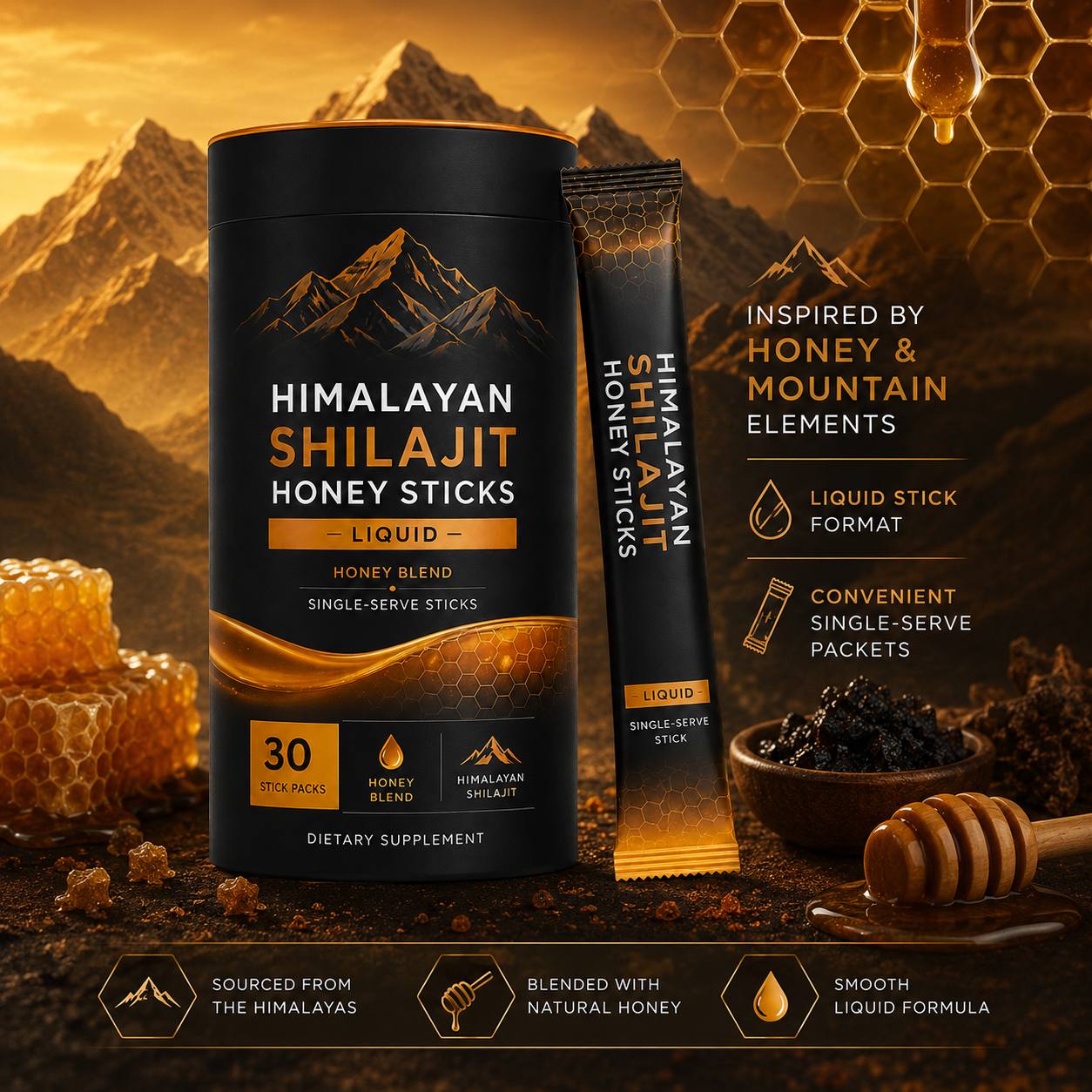 Himalayan Shilajit Honey Sticks (YL013), product view 5