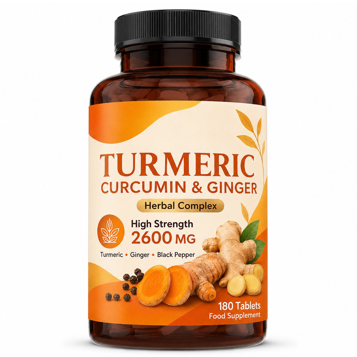 Turmeric Curcumin with Ginger & Black Pepper (YP014), product view 1