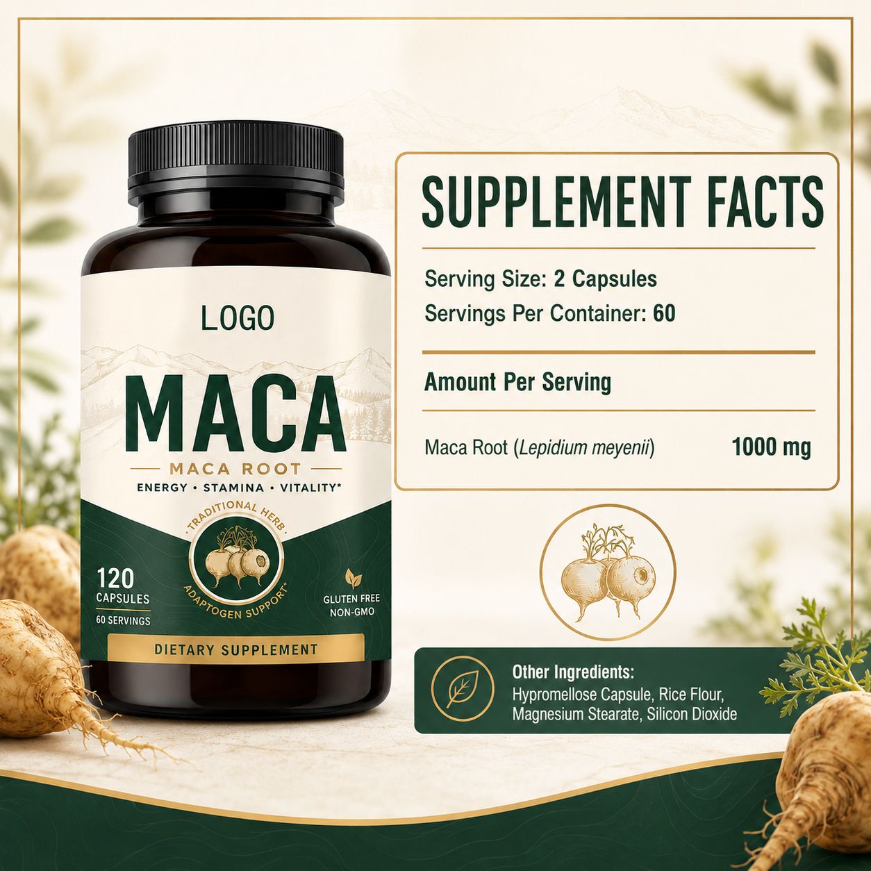Maca Root Capsules (YP259), product view 2