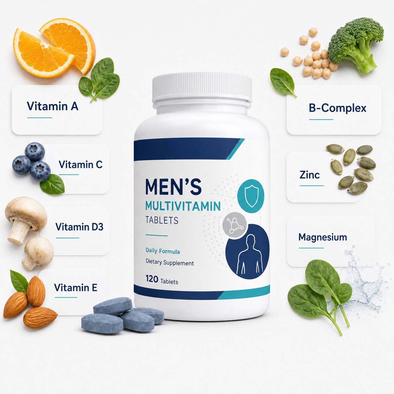 Men’s Multivitamin Tablets (YP268), product view 3