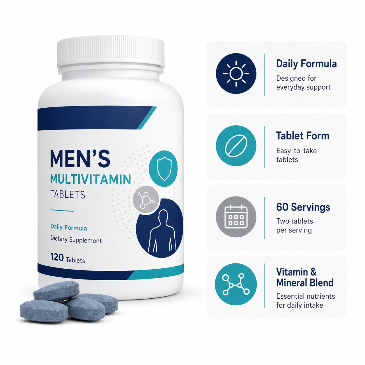 Men’s Multivitamin Tablets (YP268), product view 6