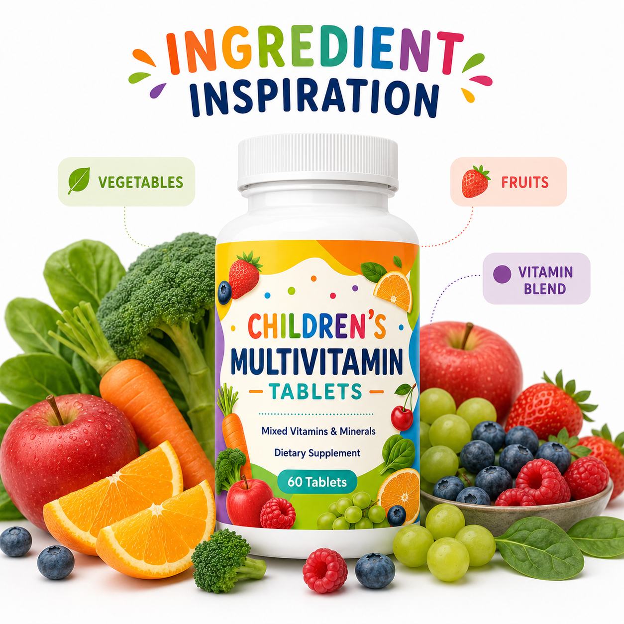 Children’s Multivitamin Chewable Tablets (YP270), product view 3