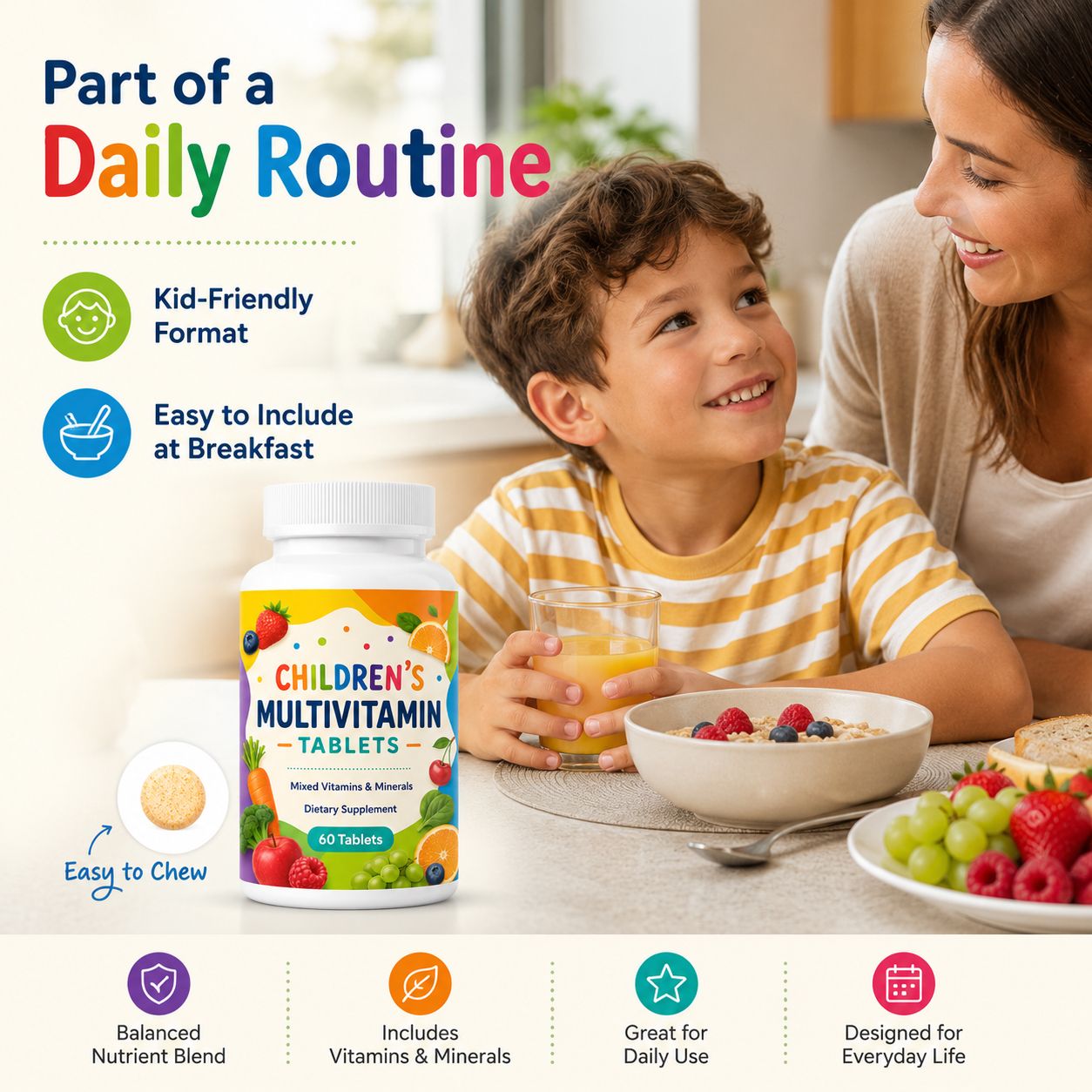 Children’s Multivitamin Chewable Tablets (YP270), product view 4