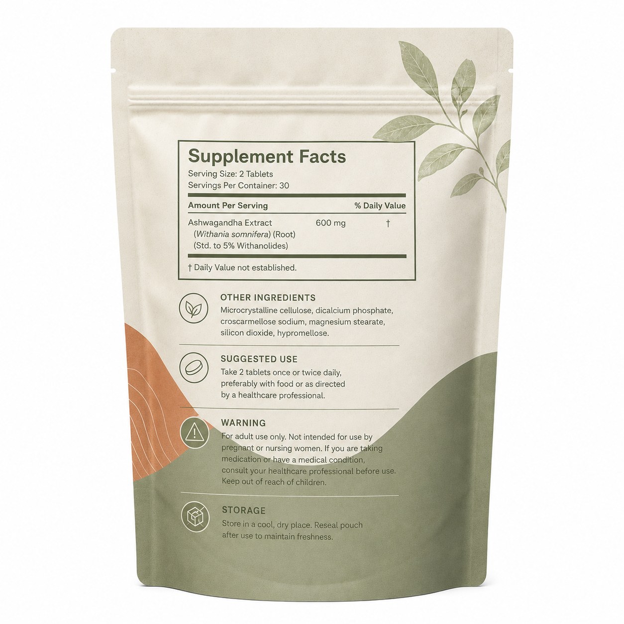 Ashwagandha Tablets (YP288), product view 2