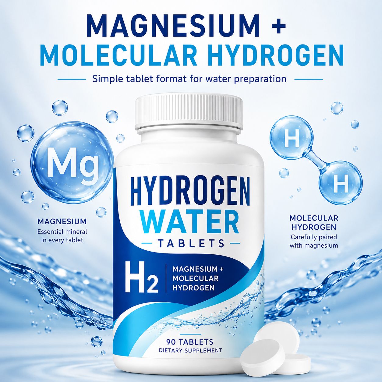 Hydrogen Water Tablets with Magnesium (YP433), product view 3