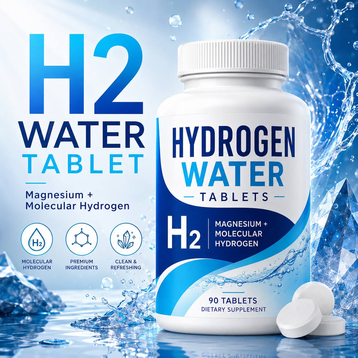 Hydrogen Water Tablets with Magnesium (YP433), product view 5