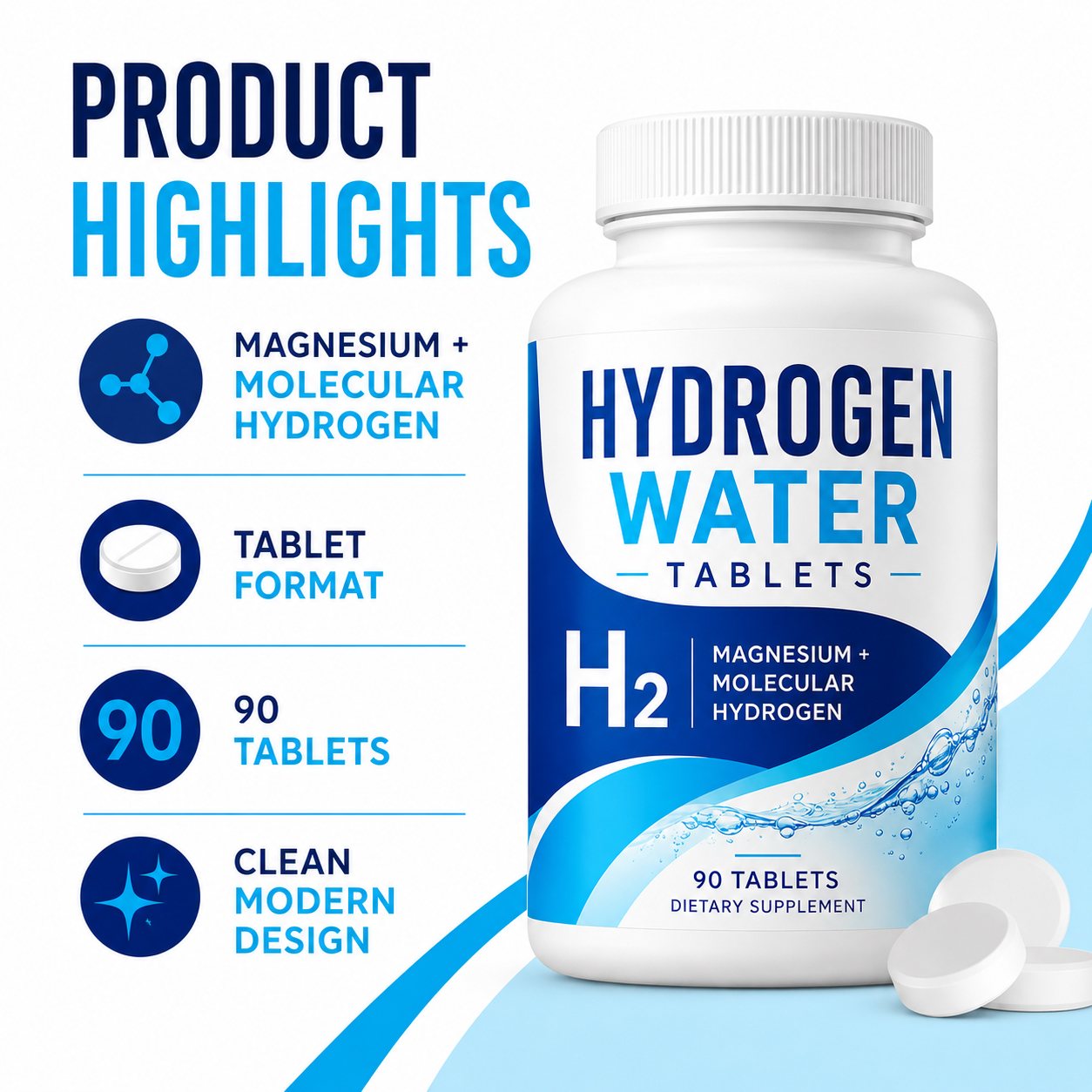 Hydrogen Water Tablets with Magnesium (YP433), product view 6