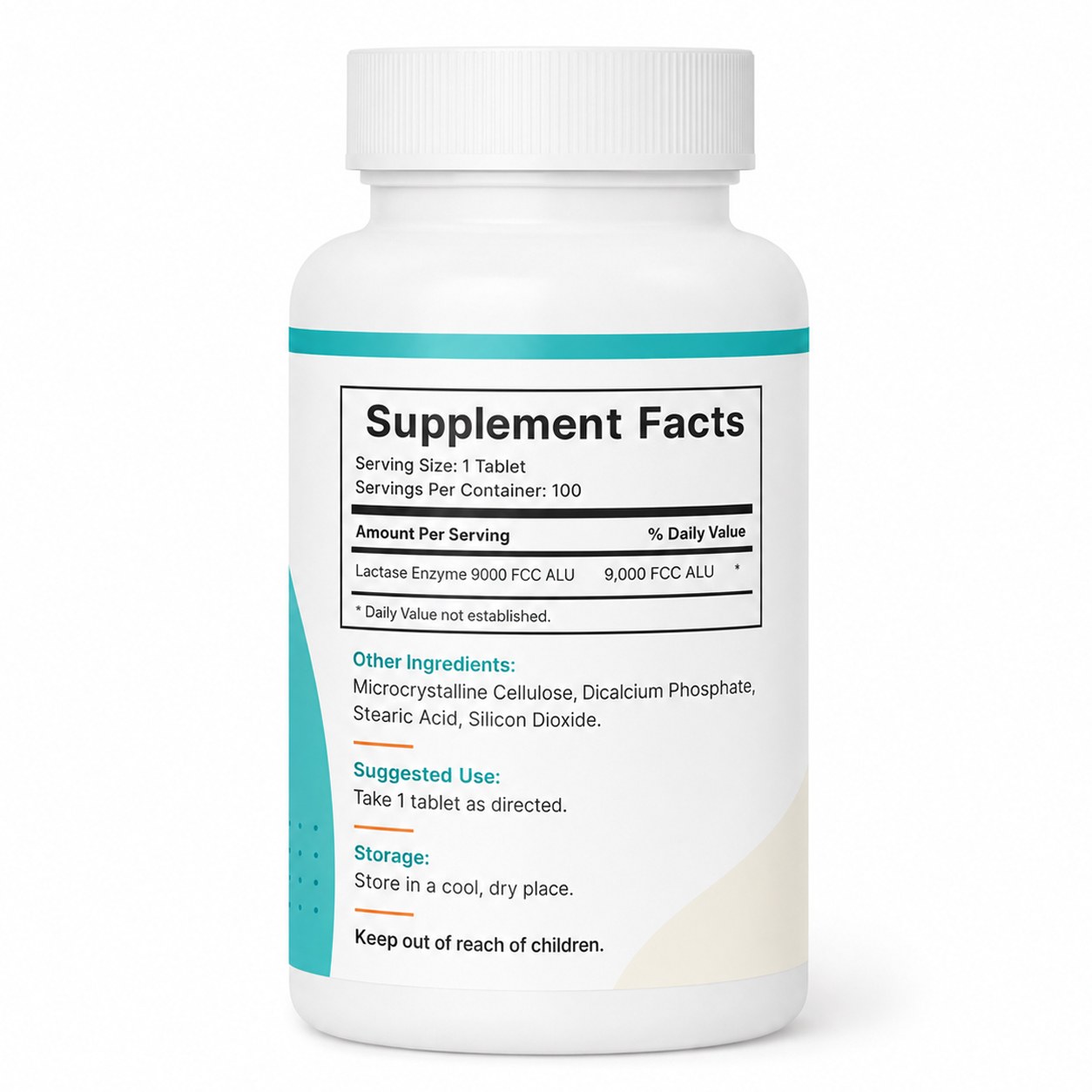 Lactase Enzyme Tablets 9000 FCC (YP436), product view 2