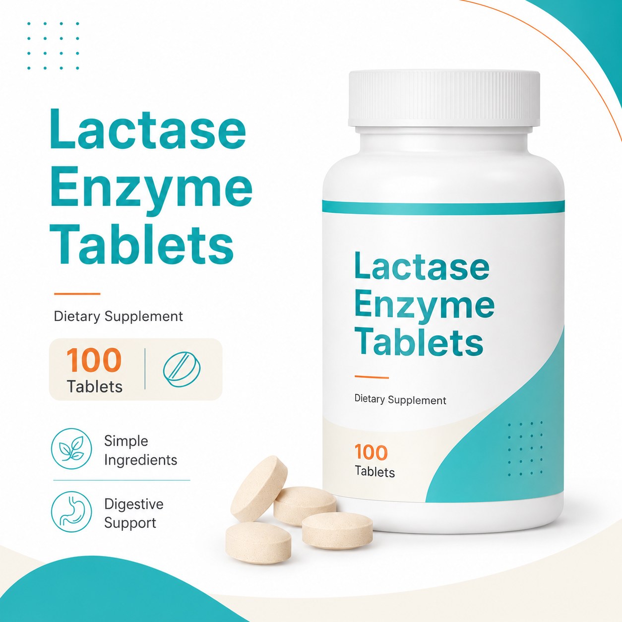 Lactase Enzyme Tablets 9000 FCC (YP436), product view 5