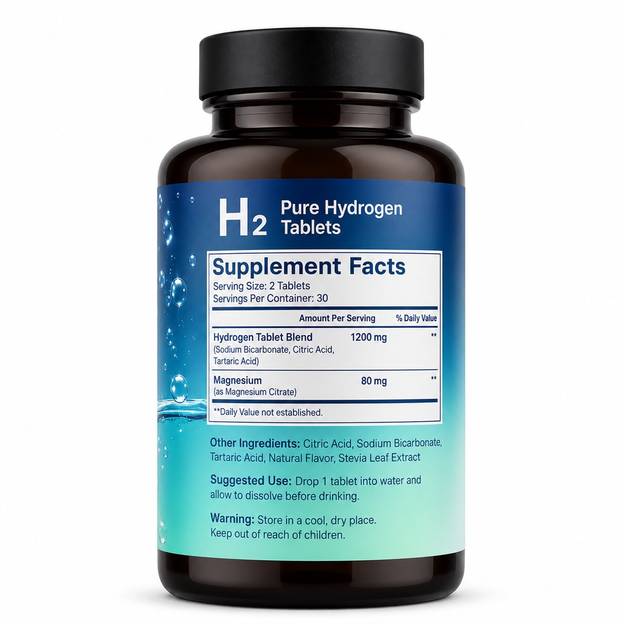 Molecular Hydrogen Tablets for Water (YP701), product view 2